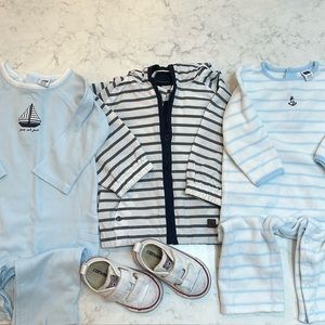 ADORABLE 4 pc Janie & jack converse bundle 2 outfits, jacket, chucks nautical